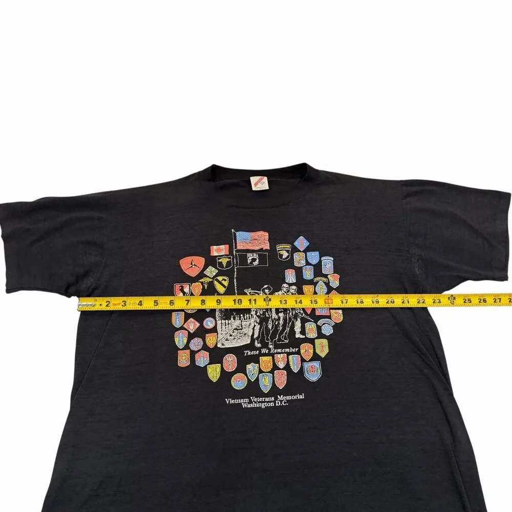Jerzees Vintage T-Shirt‎ POW MIA Veteran Washington Memorial Black Men's 2XL